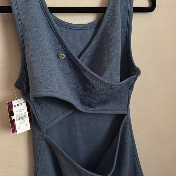 Roxy Blue Bodycon Mini Dress Square Neck Sleeveless size Small NWT - Picture 4 of 7
